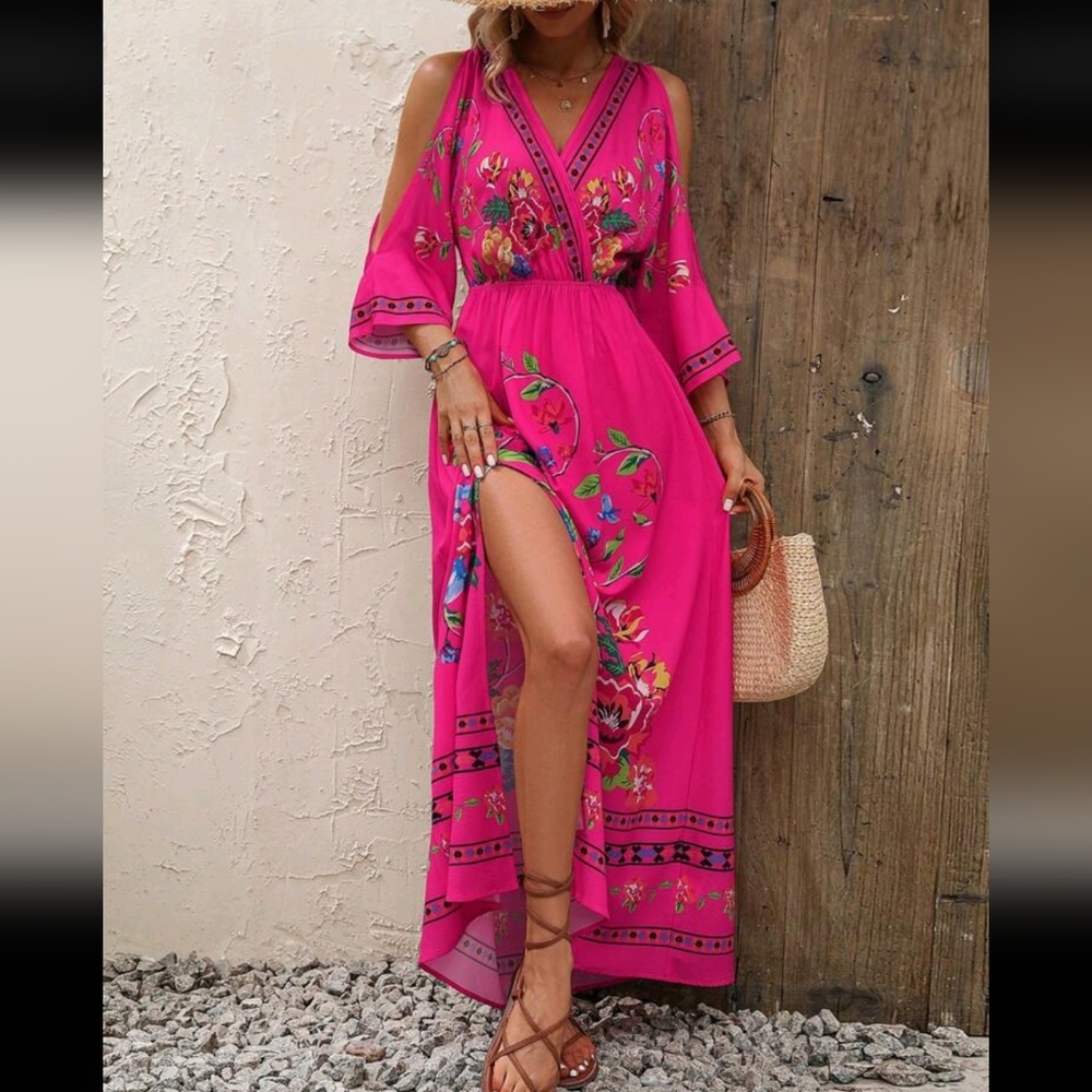 Floral Pink Maxi Dress